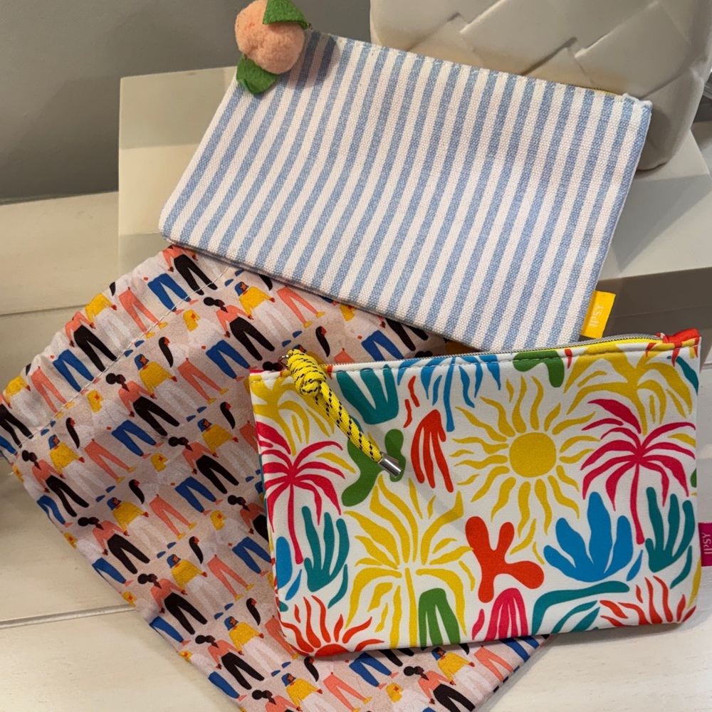 Ipsy Multicolor Print Pouch - Set of 3